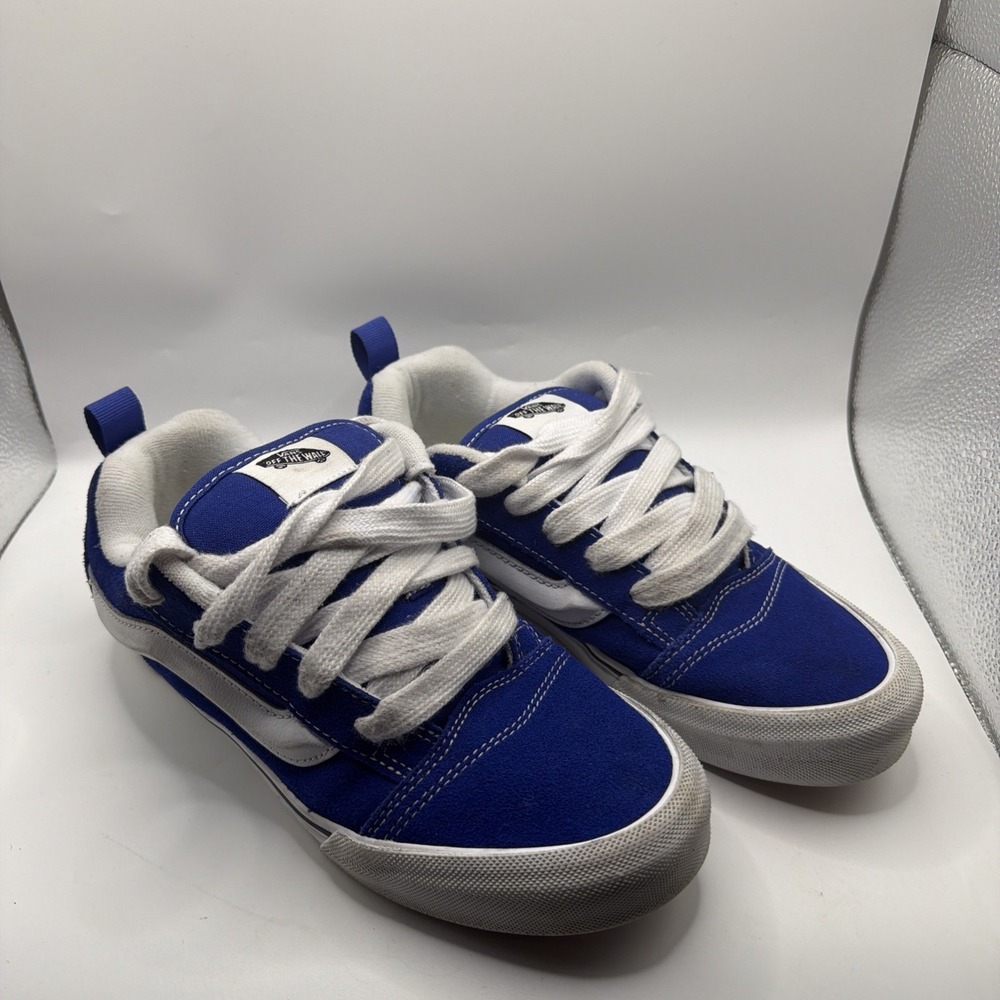 VANS Junior's Blue White Lace Up Low Top Athletic Sneakers Sz 5